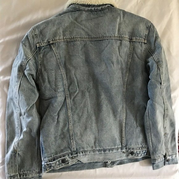 Levis Premium Trucker Sherpa Jean Jacket Stonebridge light wash NWT NEW - Picture 5 of 8